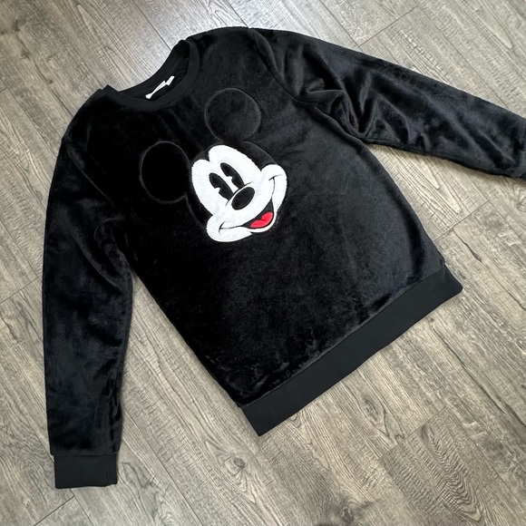Disney Parks Velour Plush Fleece Mickey Mouse Pullover Sweater Sweatshirt Size S - Picture 3 of 7